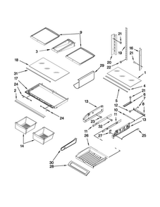 Shelf Parts Diagram and Parts List for JFI2089AEP12  Jenn-Air Refrigerator
