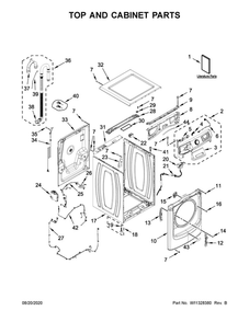 Top And Cabinet Parts Diagram and Parts List for MHW8630HC0  Maytag Washer