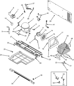 Compressor Diagram and Parts List for PTB1826ARW  Maytag Refrigerator