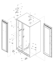 Hinges Diagram and Parts List for ARSE667BS1  Amana Refrigerator
