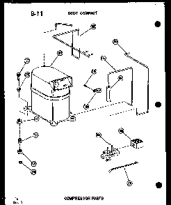 Compressor Parts Diagram and Parts List for 11-5J P54336-67R Amana Air Conditioner