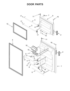 Door Parts Diagram and Parts List for ART318FFDB03  Amana Refrigerator