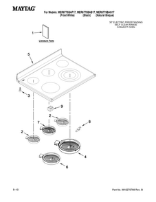 Cooktop Parts Diagram and Parts List for MER6775BAB17  Maytag Range