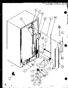 Cabinet Back Diagram and Parts List for 35541W-P1121709WW  Amana Refrigerator