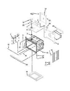Upper Oven Parts Diagram and Parts List for MEW7627AS02  Maytag Wall Oven