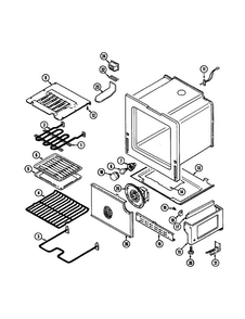 Oven/base Diagram and Parts List for CRE9830BCR  Maytag Range