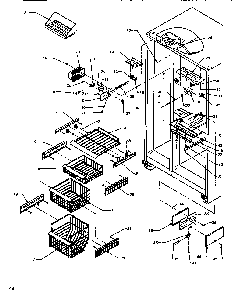 Freezer Shelving & Ref Light Diagram and Parts List for SXD520SL-P1182401WL  Amana Refrigerator