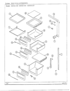 Shelves/accessories Diagram and Parts List for HMG641861  Admiral Refrigerator