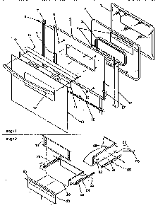 Oven Door And Storage Door Diagram and Parts List for ARG7200W-P1143316NW  Amana Range
