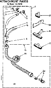 Attachment Parts Diagram and Parts List for 11620970  Kenmore Canister Vacuum