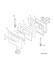 Door Diagram and Parts List for CRE3530PBB  Crosley Range