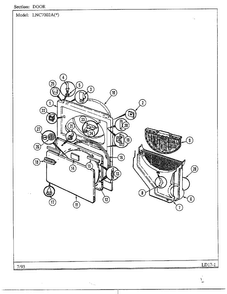 Door Diagram and Parts List for 7002A  Norge Dryer
