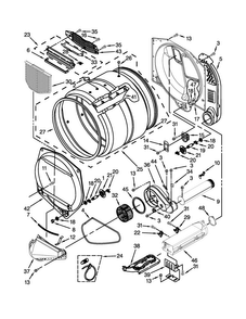 Upper And Lower Bulkhead Parts Diagram and Parts List for MLE27PNBGW0  Maytag Dryer