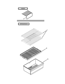 Shelf Parts Diagram and Parts List for A8TCNWFAB02  Amana Refrigerator