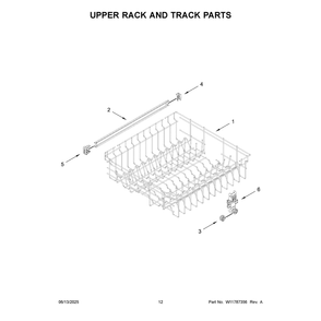 Upper Rack And Track Parts Diagram and Parts List for MDFS3924RZ3  Maytag Dishwasher