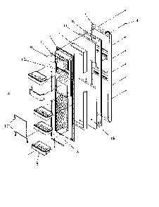 Freezer Door Diagram and Parts List for SRDE528SW-P1184901WW  Amana Refrigerator