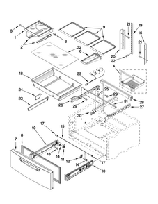 Shelf Parts Diagram and Parts List for MFX2571XEM3  Maytag Refrigerator