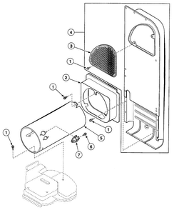 Heater Duct Diagram and Parts List for SSG109WF  Speed Queen Dryer