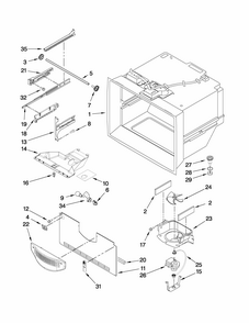 Freezer Liner Parts Diagram and Parts List for GB2026LEKS7  Amana Refrigerator