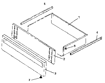 Storage Drawer Assembly Diagram and Parts List for ARR624W-P1142625NW  Amana Range