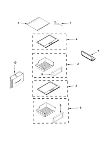 Refrigerator Shelf Parts Diagram and Parts List for JS42PPDUDE00  Jenn-Air Refrigerator