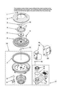 Pump And Motor Parts Diagram and Parts List for ADB1500AWQ1  Amana Dishwasher