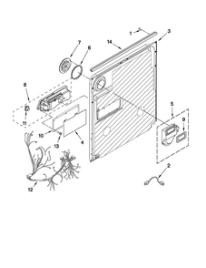 Inner Door Parts Diagram and Parts List for MDBH949AWQ4  Maytag Dishwasher