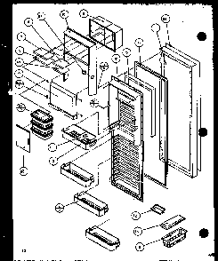 Refrigerator Door Diagram and Parts List for SZD27KPL-P1101206WL  Amana Refrigerator