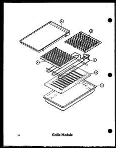 Grille Module Diagram and Parts List for ADMIC-P8592803S  Amana Range