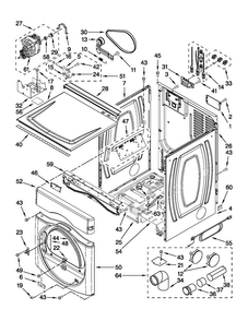 Dryer Cabinet Parts Diagram and Parts List for MLE20PDBZW0  Maytag Washer Dryer Combo
