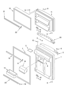Door Parts Diagram and Parts List for ATB2232MRB01  Amana Refrigerator
