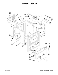 Cabinet Parts Diagram and Parts List for 4KMEDC215FW0  Maytag Dryer