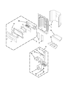 Dispenser Front Parts Diagram and Parts List for MFX2570AEB0  Maytag Refrigerator