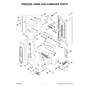 Freezer Liner And Icemaker Parts Diagram and Parts List for JBZFL30IGX20  Jenn-Air Freezer