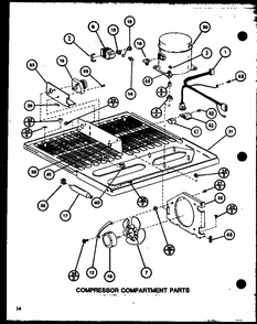 Compressor Compartment Parts (tm16k1/p7791108w) (tm16k1/p7791109w) (tm16k/p7791110w) (tm16k/p7791111w) (tmi16k/p7791112w) (tmi16k/p7791113w) Diagram and Parts List for TM20K-P7791118W  Amana Refrigerator