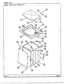 Top Diagram and Parts List for 6751  Norge Washer