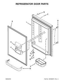 Refrigerator Door Parts Diagram and Parts List for MBF1958FEB00  Maytag Refrigerator