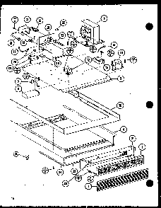 Base Pan Assembly Diagram and Parts List for RC-14SD-1 P75750-7M Amana Microwave
