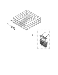 Lower Rack Parts Diagram and Parts List for ADB1400AWB2  Amana Dishwasher