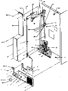 Cabinet Back Diagram and Parts List for TXI22R-P1168008W  Amana Refrigerator