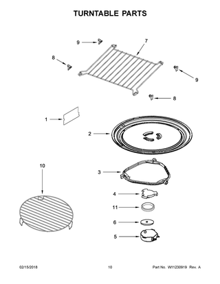 Turntable Parts Diagram and Parts List for YMMV6190FZ1  Maytag Microwave