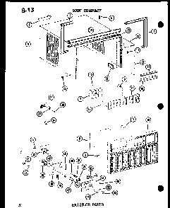 Exterior Parts Diagram and Parts List for 11-5J P54336-67R Amana Air Conditioner