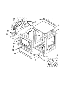 Upper Cabinet And Front Panel Parts Diagram and Parts List for MLE24PNAGW2  Maytag Dryer