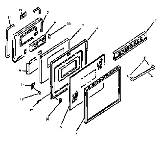 Oven Door Diagram and Parts List for CARR629L-P1142623NL  Amana Range