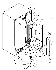 Cabinet Back Diagram and Parts List for SPD22NL-P1181306WL  Amana Refrigerator