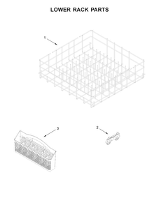 Lower Rack Parts Diagram and Parts List for ADB1400AGB0  Amana Dishwasher