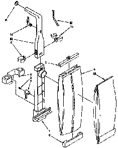 Bag Housing And Handle Parts Diagram and Parts List for 1163032490C  Kenmore Upright Vacuum