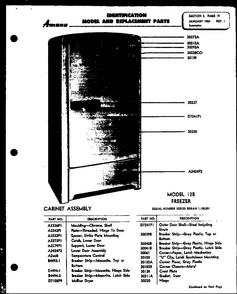 Models 12b Diagram and Parts List for 12K  Amana Freezer