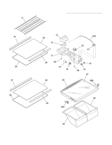 Shelves Diagram and Parts List for CRT184SBMM0  Crosley Refrigerator