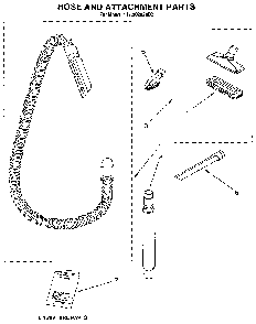 Attachment Parts Diagram and Parts List for 1163038390C  Kenmore Canister Vacuum